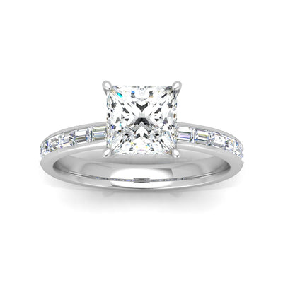 Classic Hidden Halo Channel Set Engagement Ring - Princess