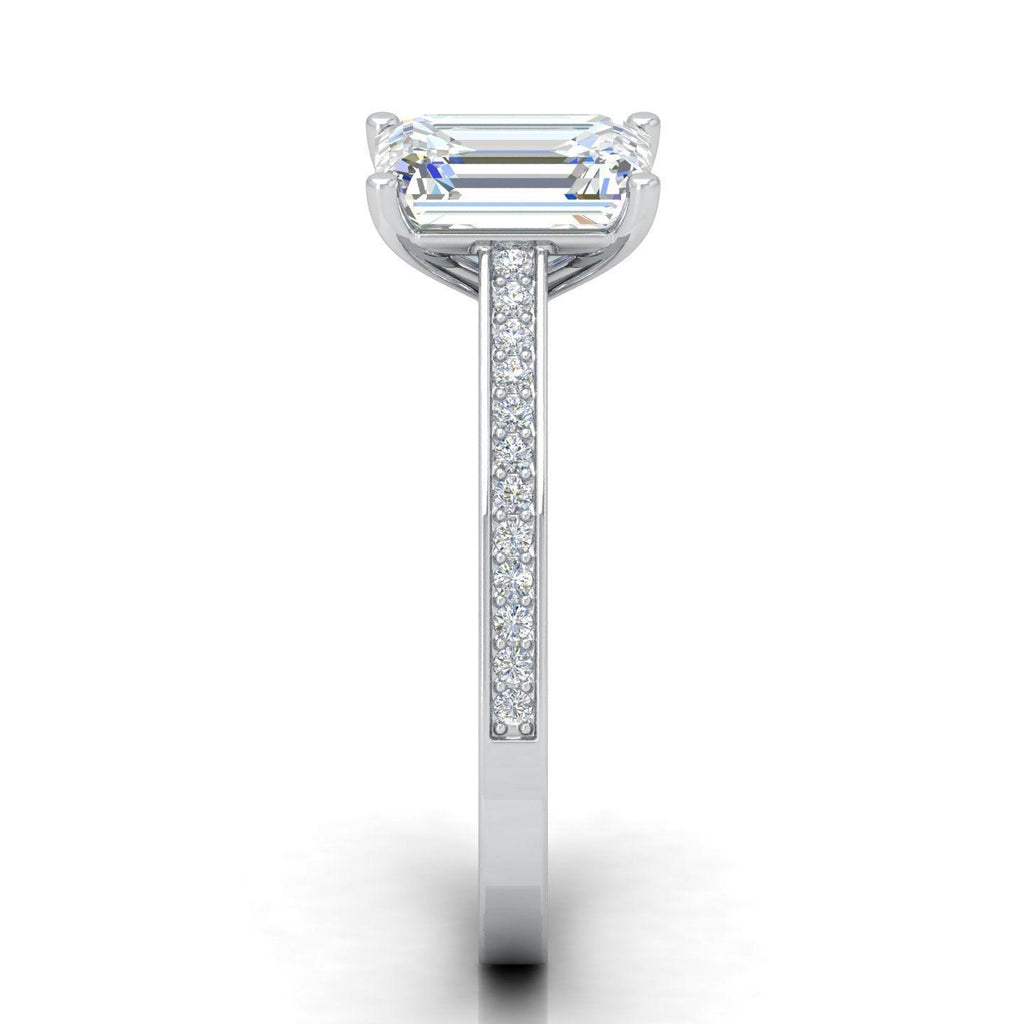 Certified Emerald Diamond Engagement Ring 2.00Carat