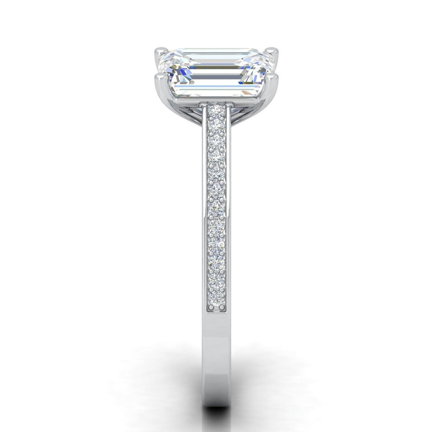 Certified Emerald Diamond Engagement Ring 2.00Carat