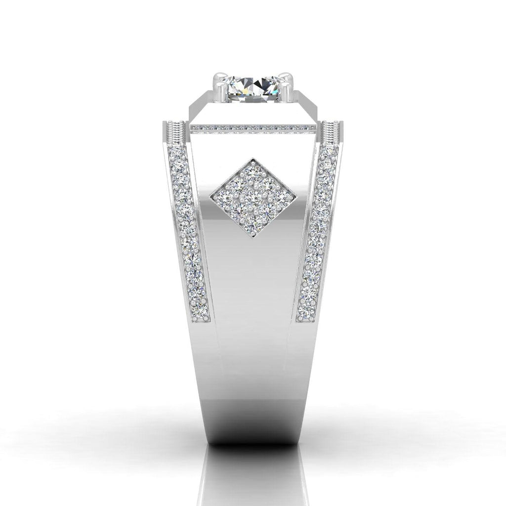 Certified 1.50ct Round Diamond Solitaire with Accents Engagement Ring for Him