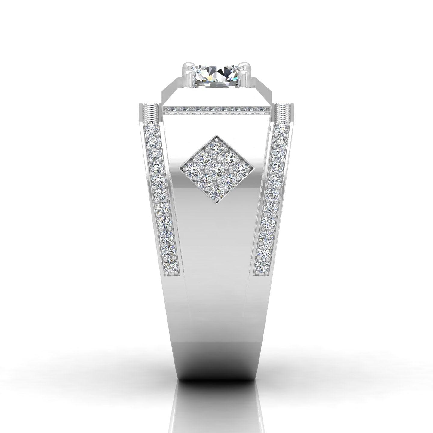 Certified 1.50ct Round Diamond Solitaire with Accents Engagement Ring for Him