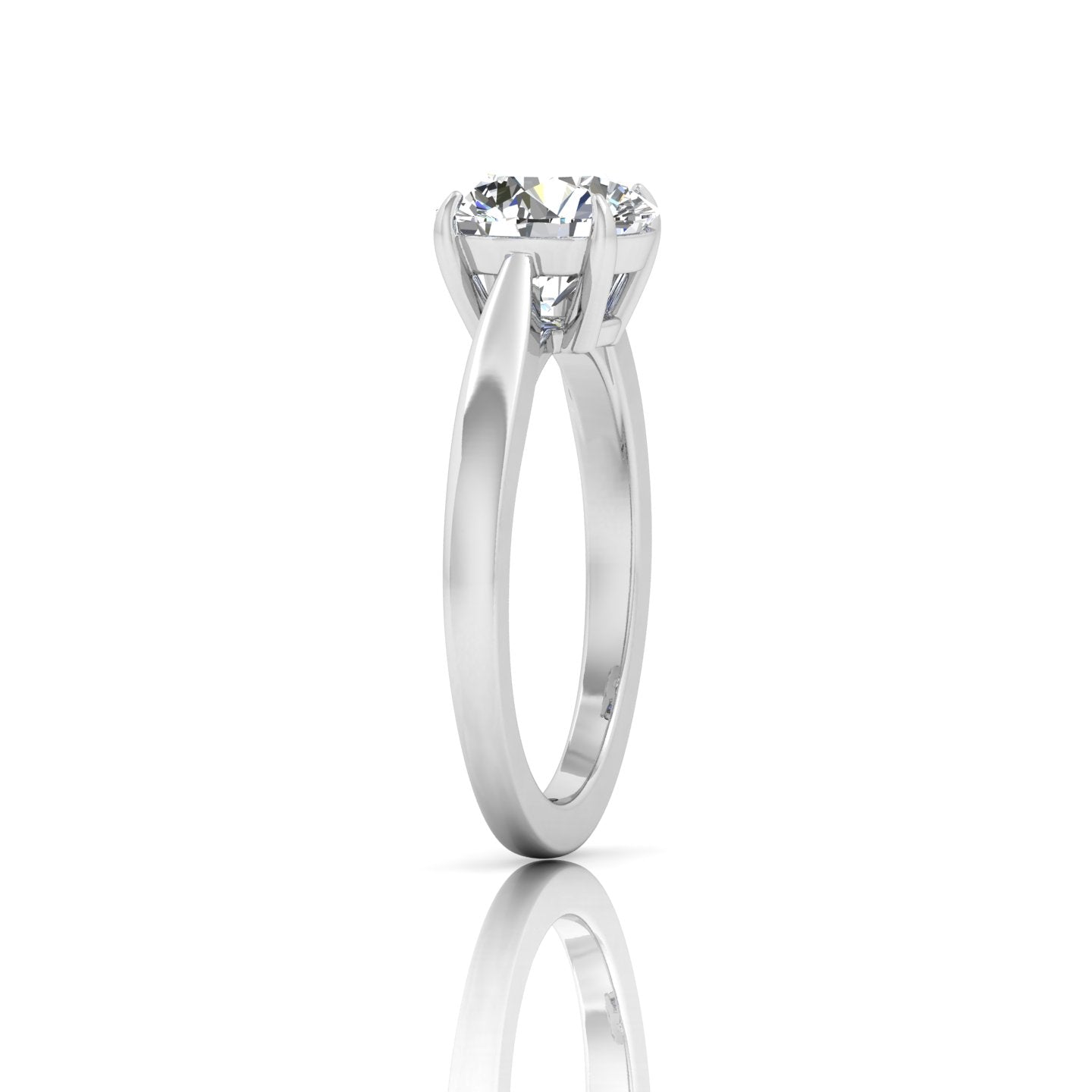 1.00 Carat D/VS Lab Round Diamond Solitaire Engagement Ring For Women