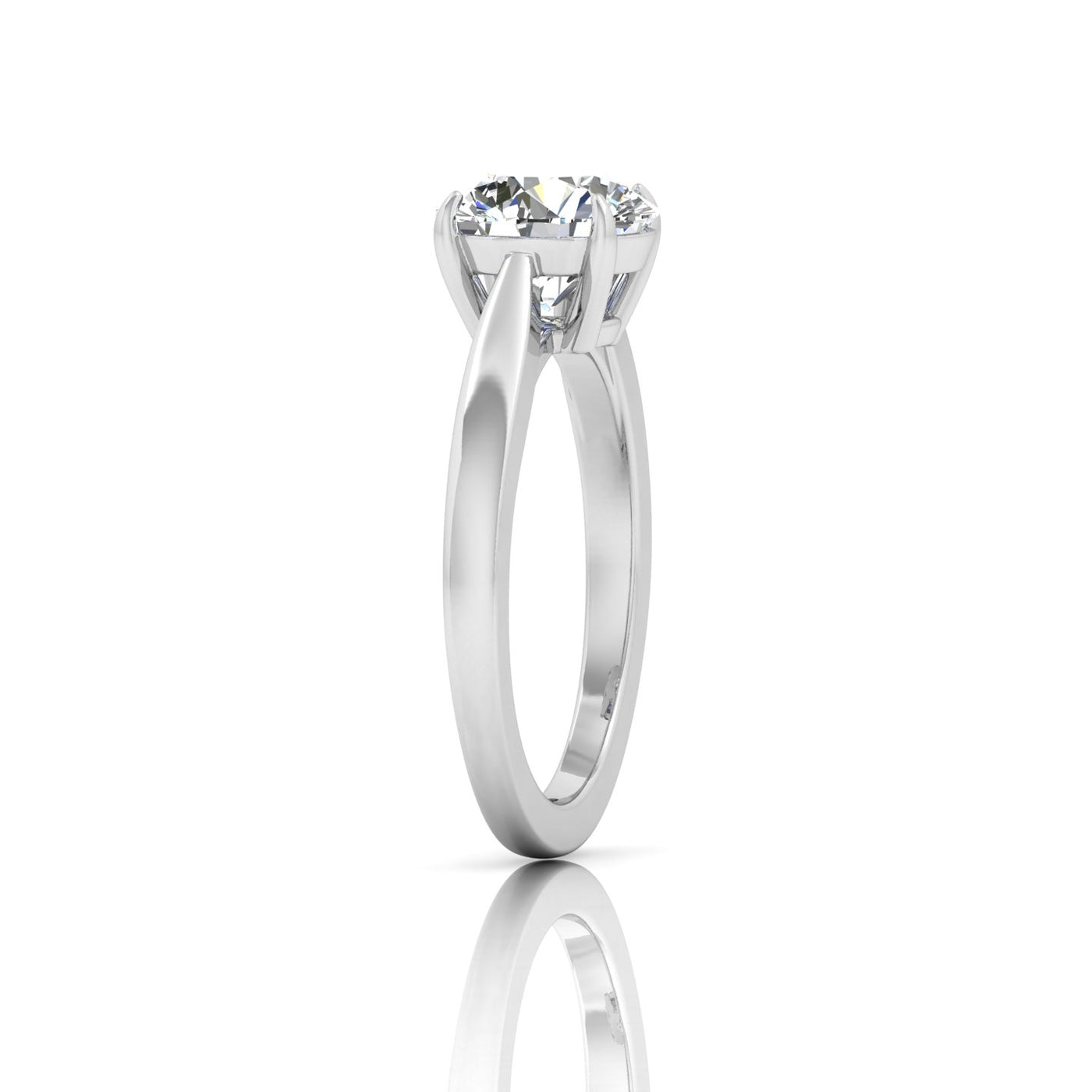 1.00 Carat D/VS Lab Round Diamond Solitaire Engagement Ring For Women