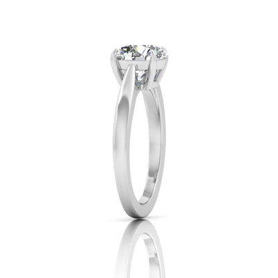 1.00 Carat D/VS Lab Round Diamond Solitaire Engagement Ring For Women