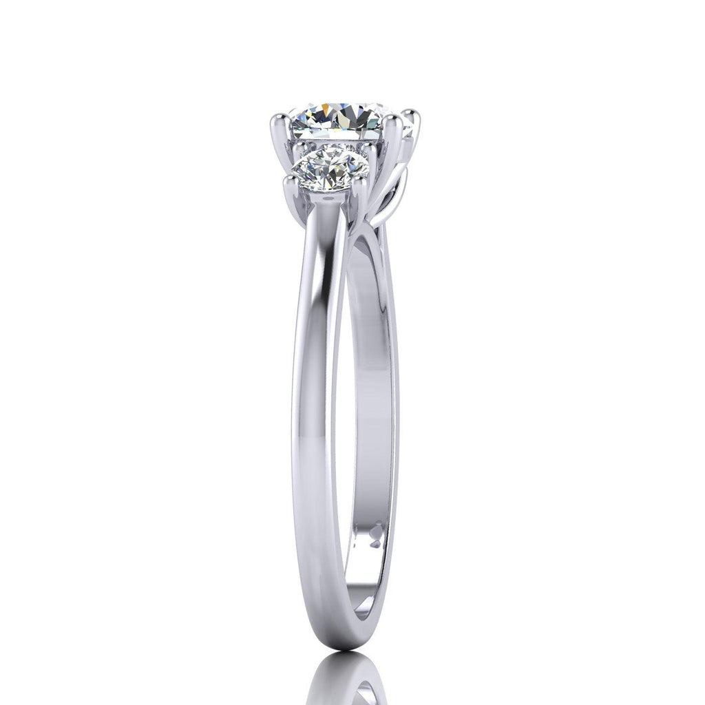 Casual Round Diamond Trilogy Engagement Ring in Platinum 1.00Ct-3.00Ct