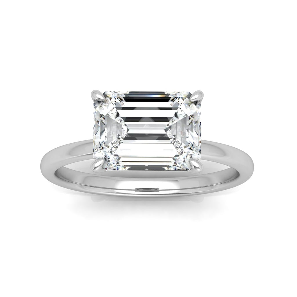 Classic East-West Solitaire Engagement Ring - Emerald