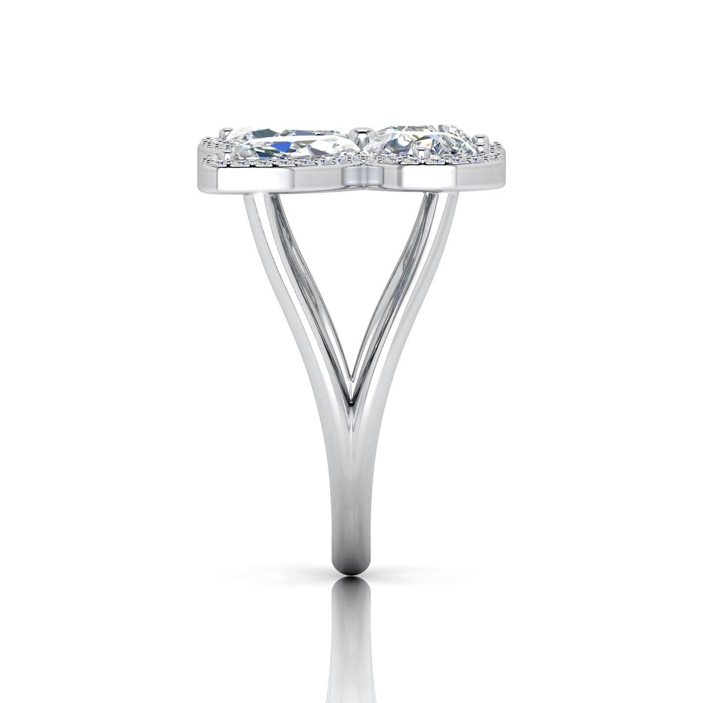 D/VS 4.00 Carat Butterfly Design Vintage Look Engagement Ring - amadadiamonds