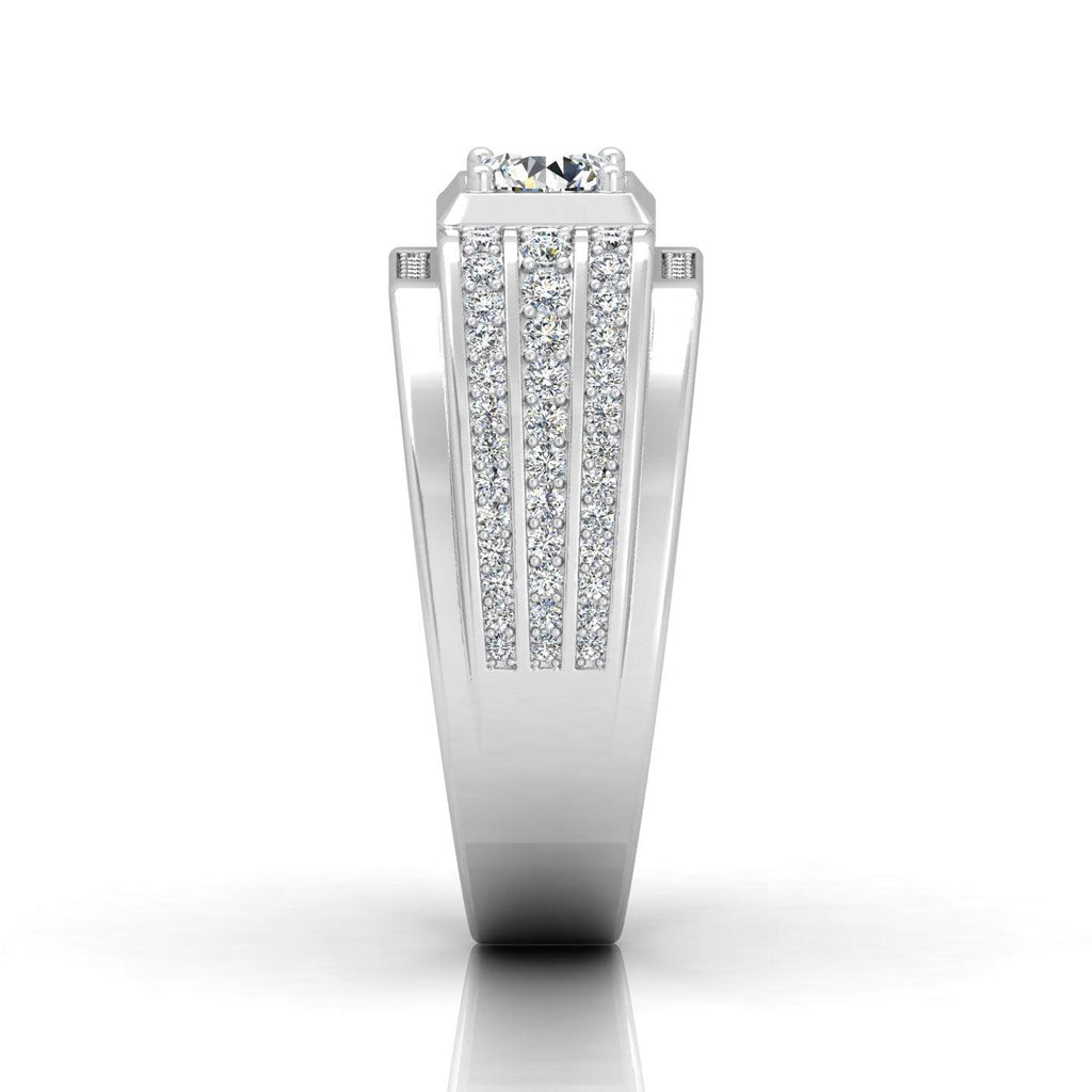 Certified 1.50ct Round Diamond Solitaire with Accents Engagement Ring for Him