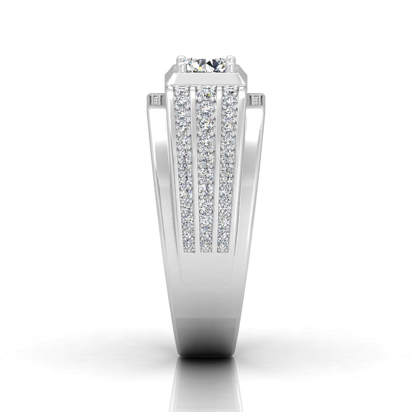 Certified 1.50ct Round Diamond Solitaire with Accents Engagement Ring for Him