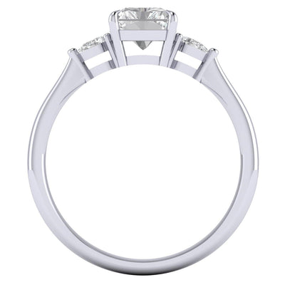 Radiant & Pear Diamond 3 Stone Engagement Ring in Platinum 2.00Ct