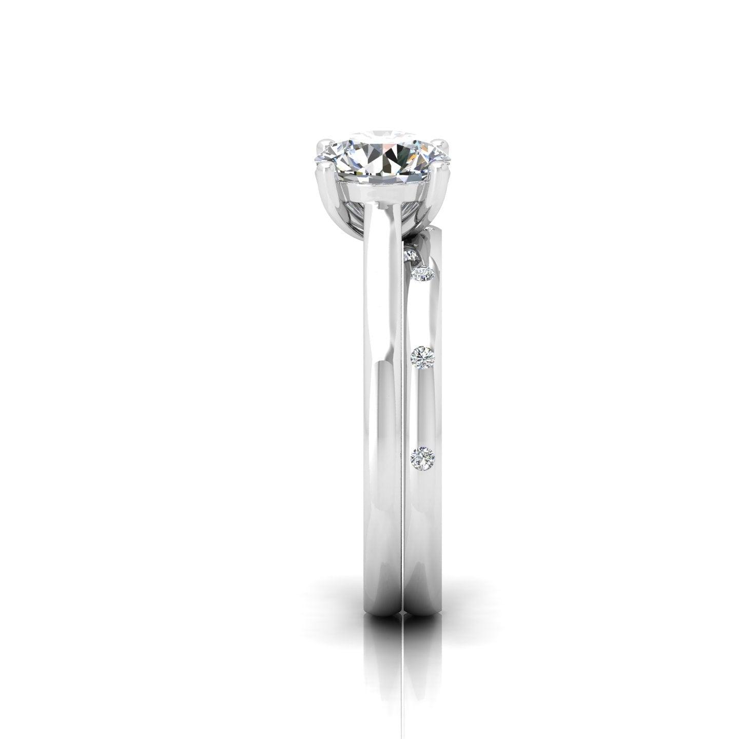 Certified Classic Round Diamond Solitaire Engagement Ring With Band 1.20ct E/VS