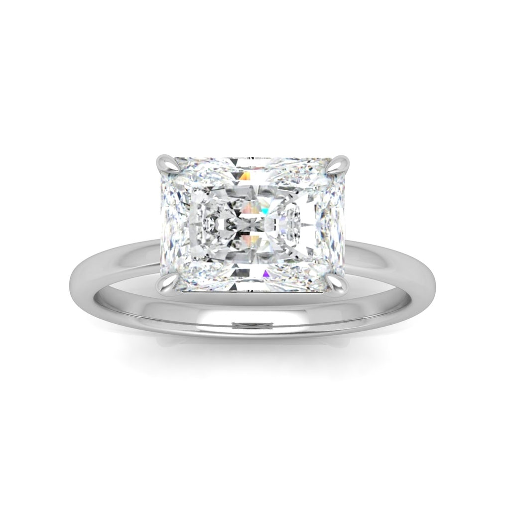 Classic East-West Solitaire Engagement Ring - Radiant