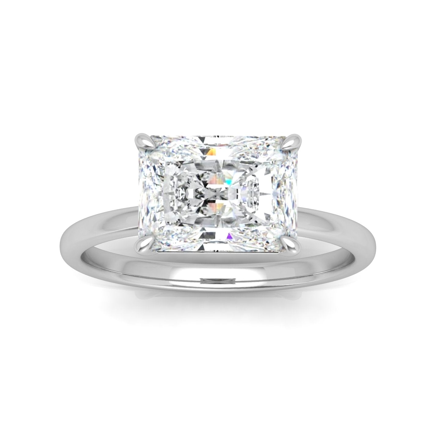 Classic East-West Solitaire Engagement Ring - Radiant