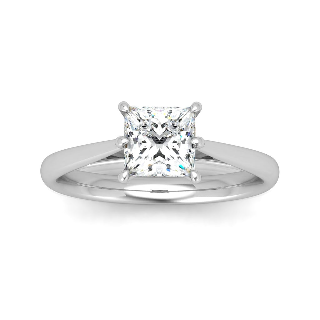 Princess Diamond Cathedral Solitaire Ring