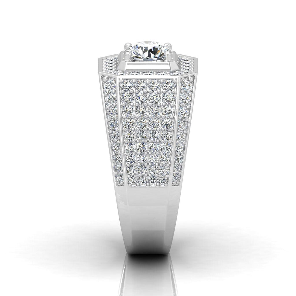 Certified F/VS 2.00Ct Round Diamond Mens Solitaire Ring