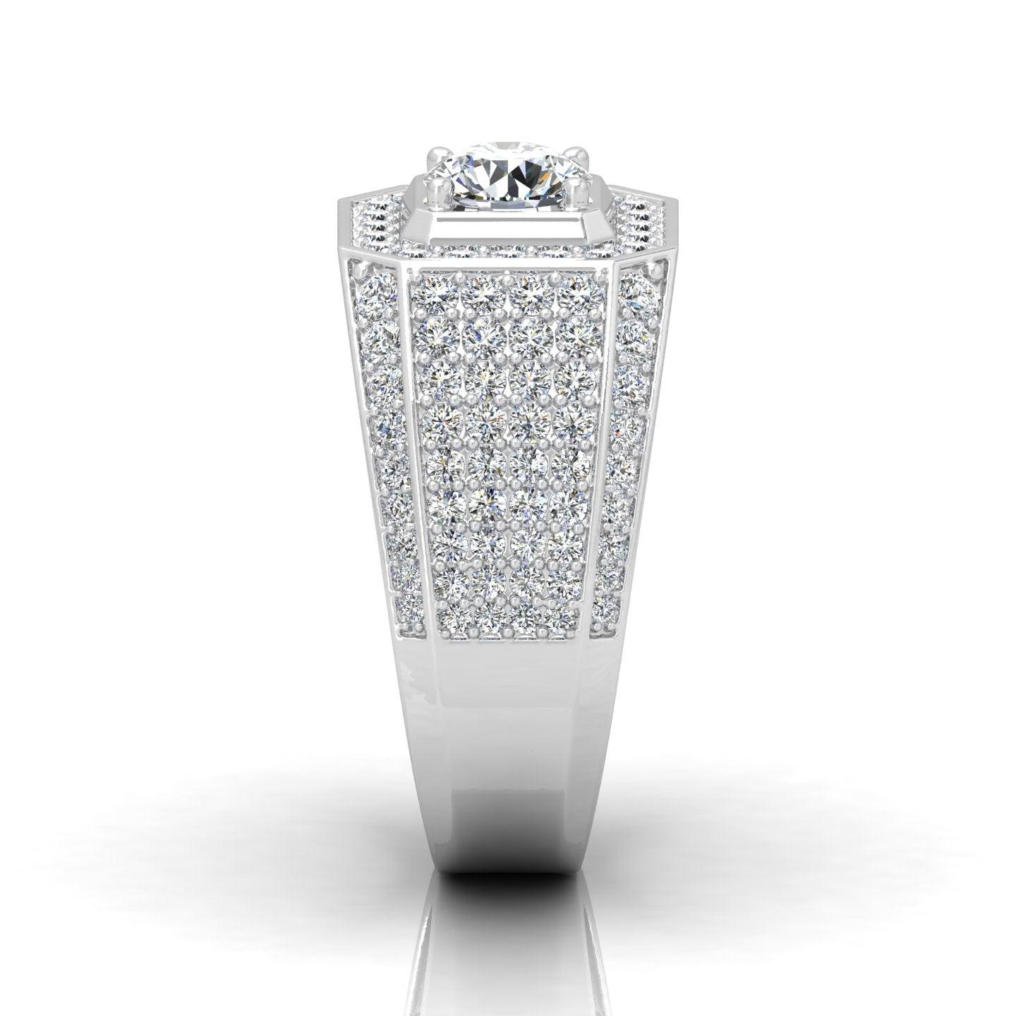Certified F/VS 2.00Ct Round Diamond Mens Solitaire Ring