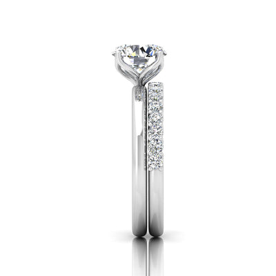 Certified Classic Round Diamond Solitaire Ring With Diamond Matching Band 1.50Ct E/VS