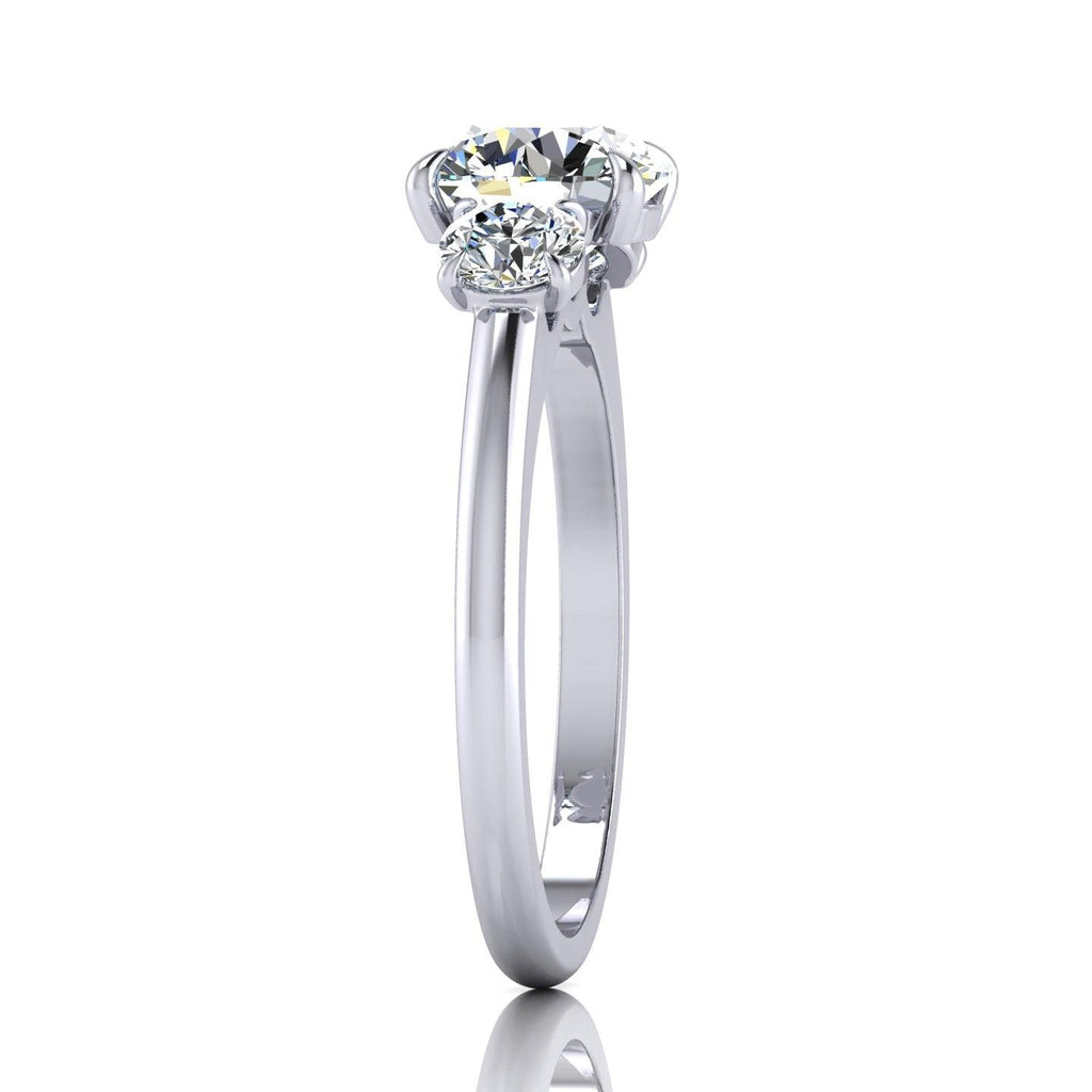 Round Diamond Three Stone Engagement Ring in Platinum 1.00Ct-3.00Ct