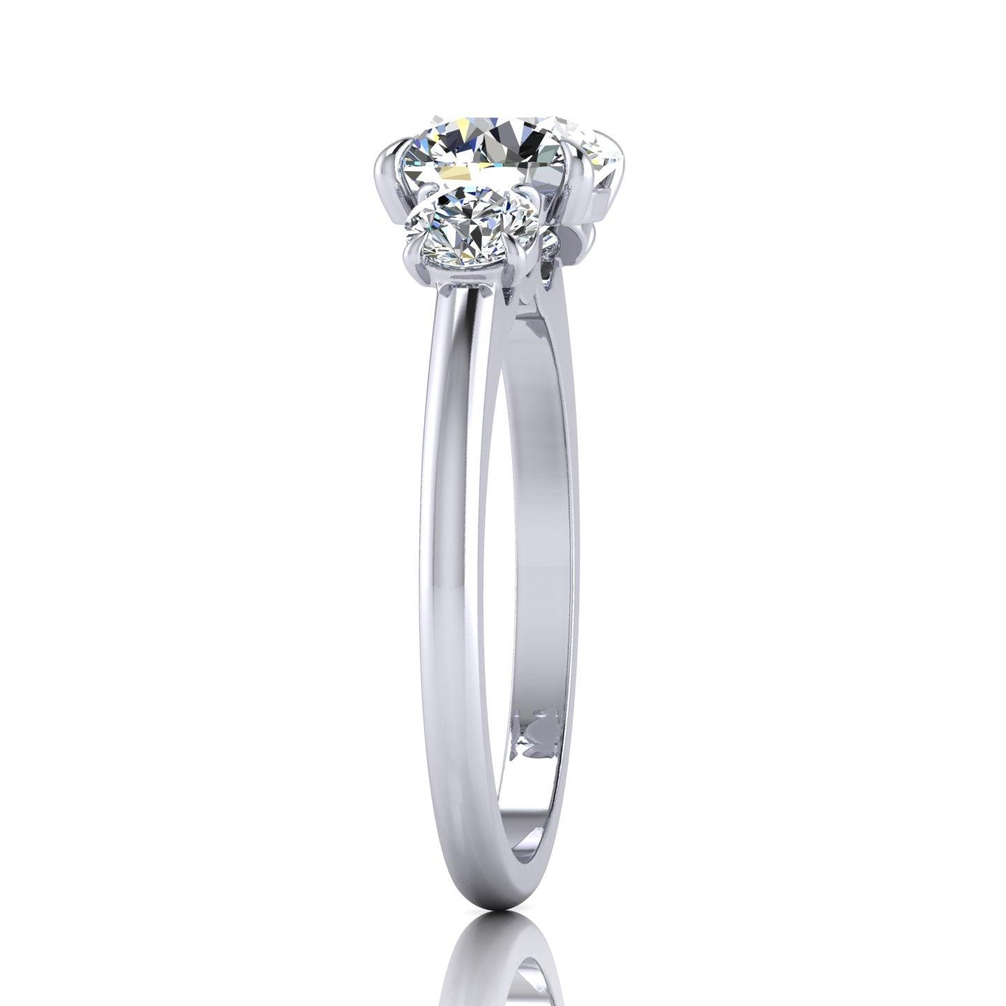 Round Diamond Three Stone Engagement Ring in Platinum 1.00Ct-3.00Ct