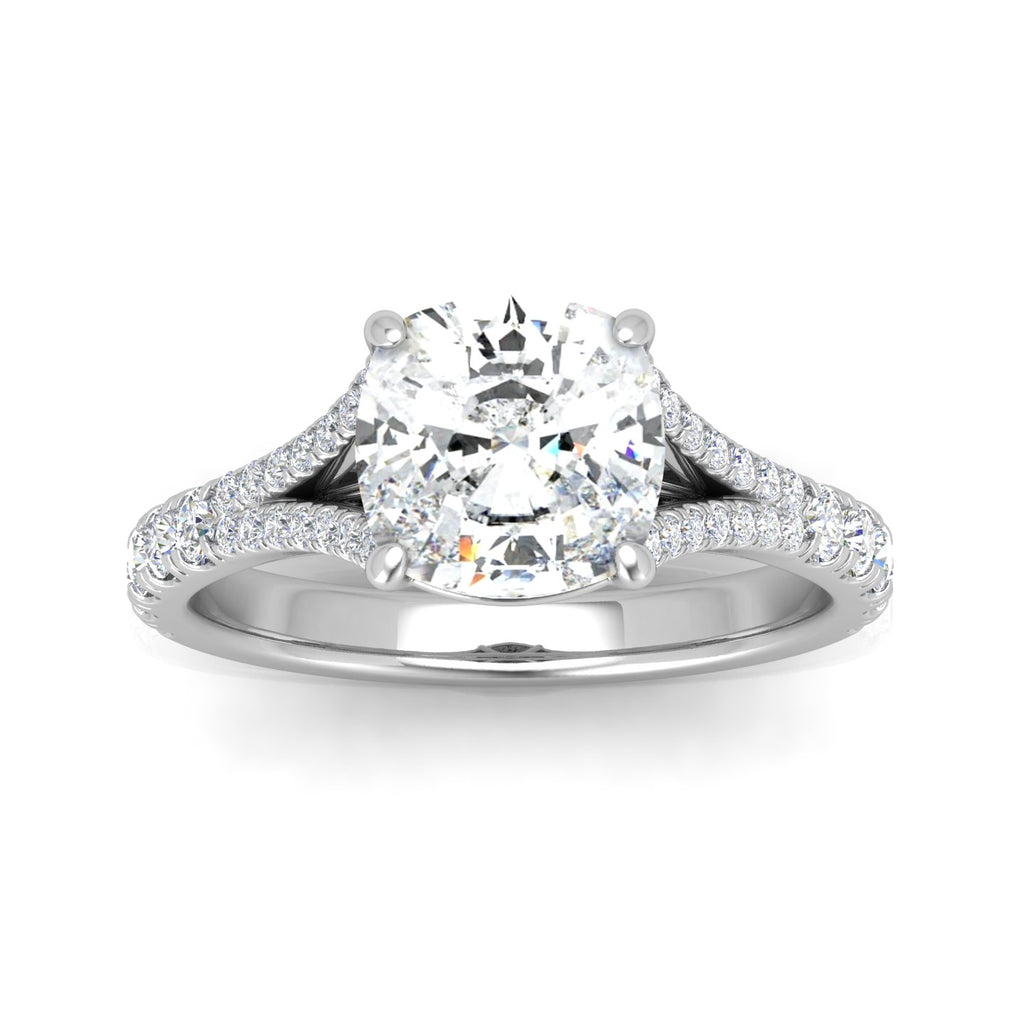 Julie Cushion Diamond Split Shank Engagement Ring