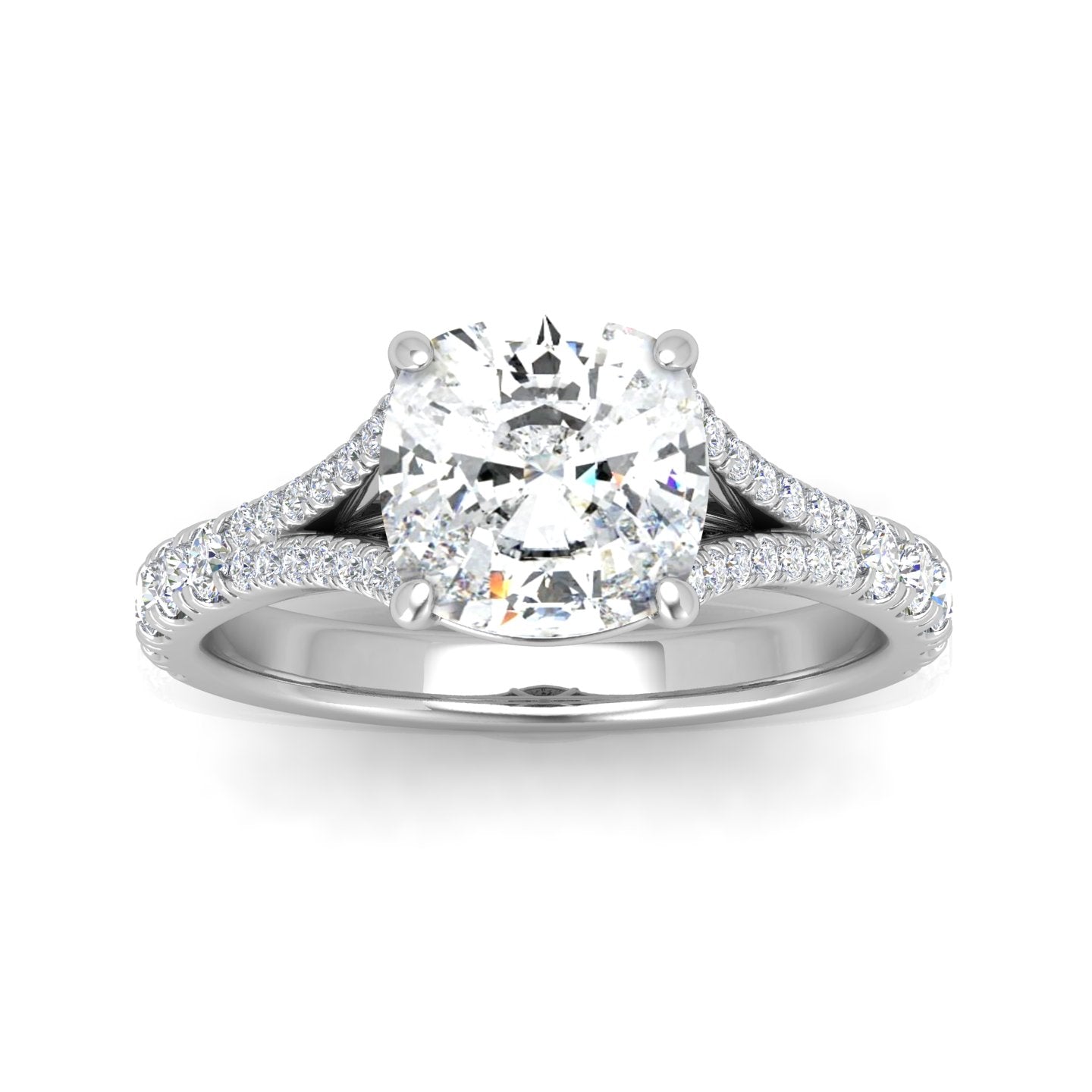 Julie Cushion Diamond Split Shank Engagement Ring