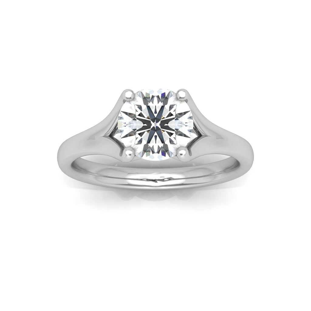 Round Diamond Split Shank Solitaire Engagement Ring