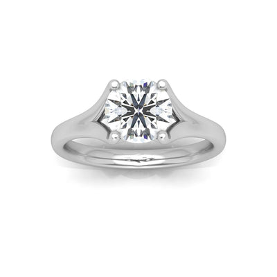 Round Diamond Split Shank Solitaire Engagement Ring