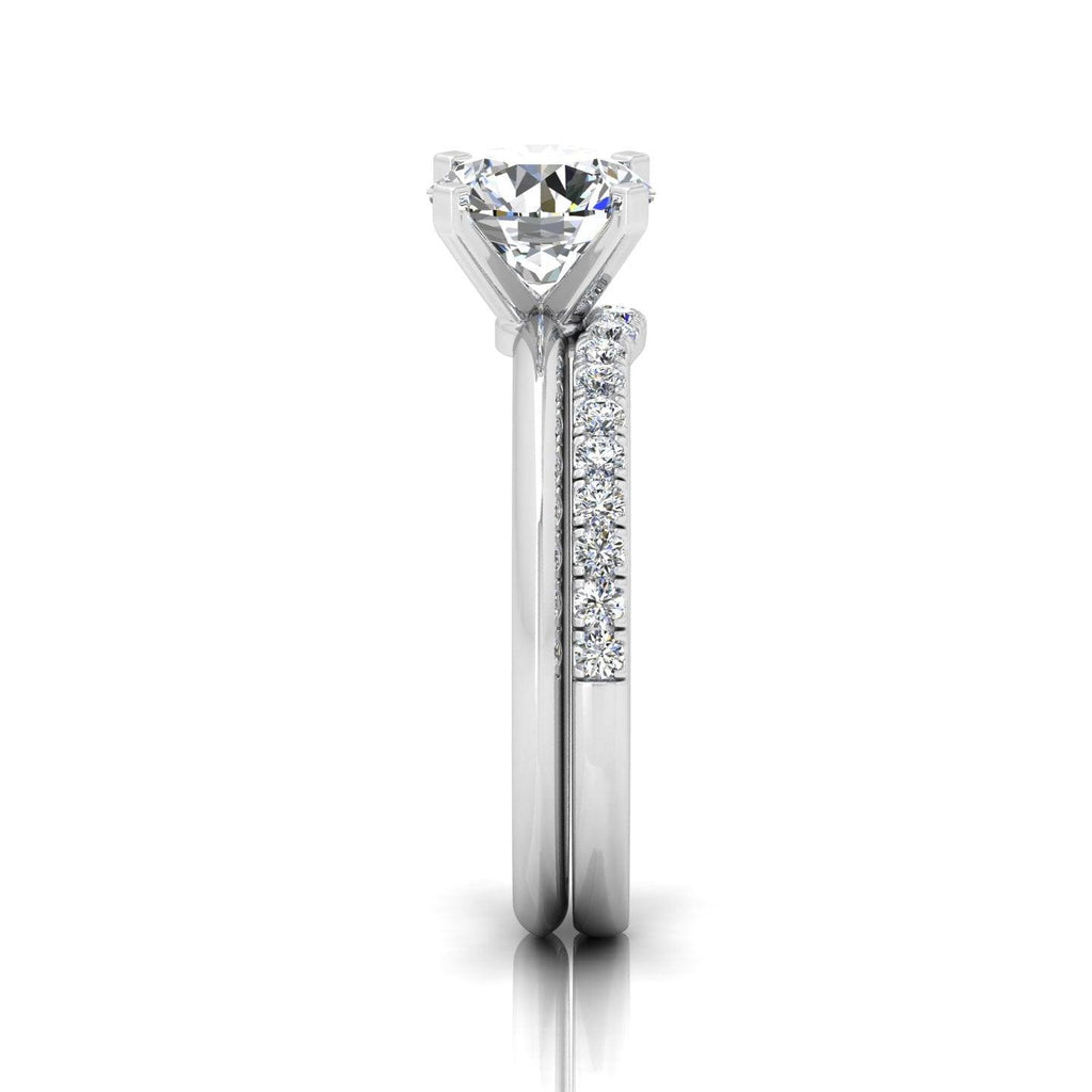 Certified Round Diamond Solitaire Ring With Matching Band 1.50Carat E/VS