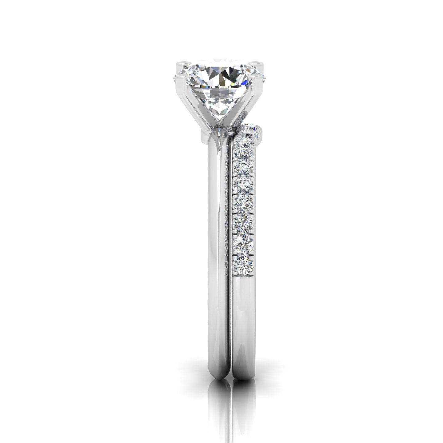 Certified Round Diamond Solitaire Ring With Matching Band 1.50Carat E/VS