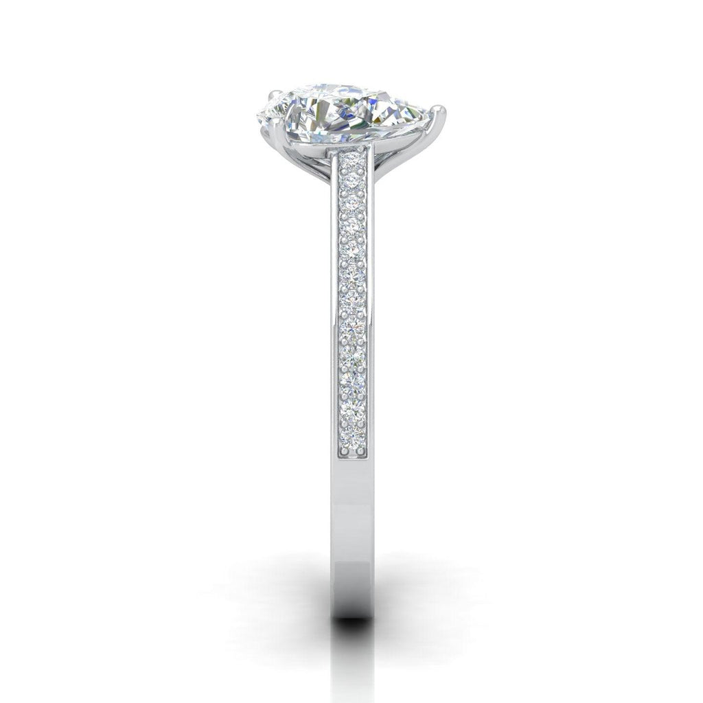 Certified Pear Diamond Engagement Ring 2.00Carat E/VS