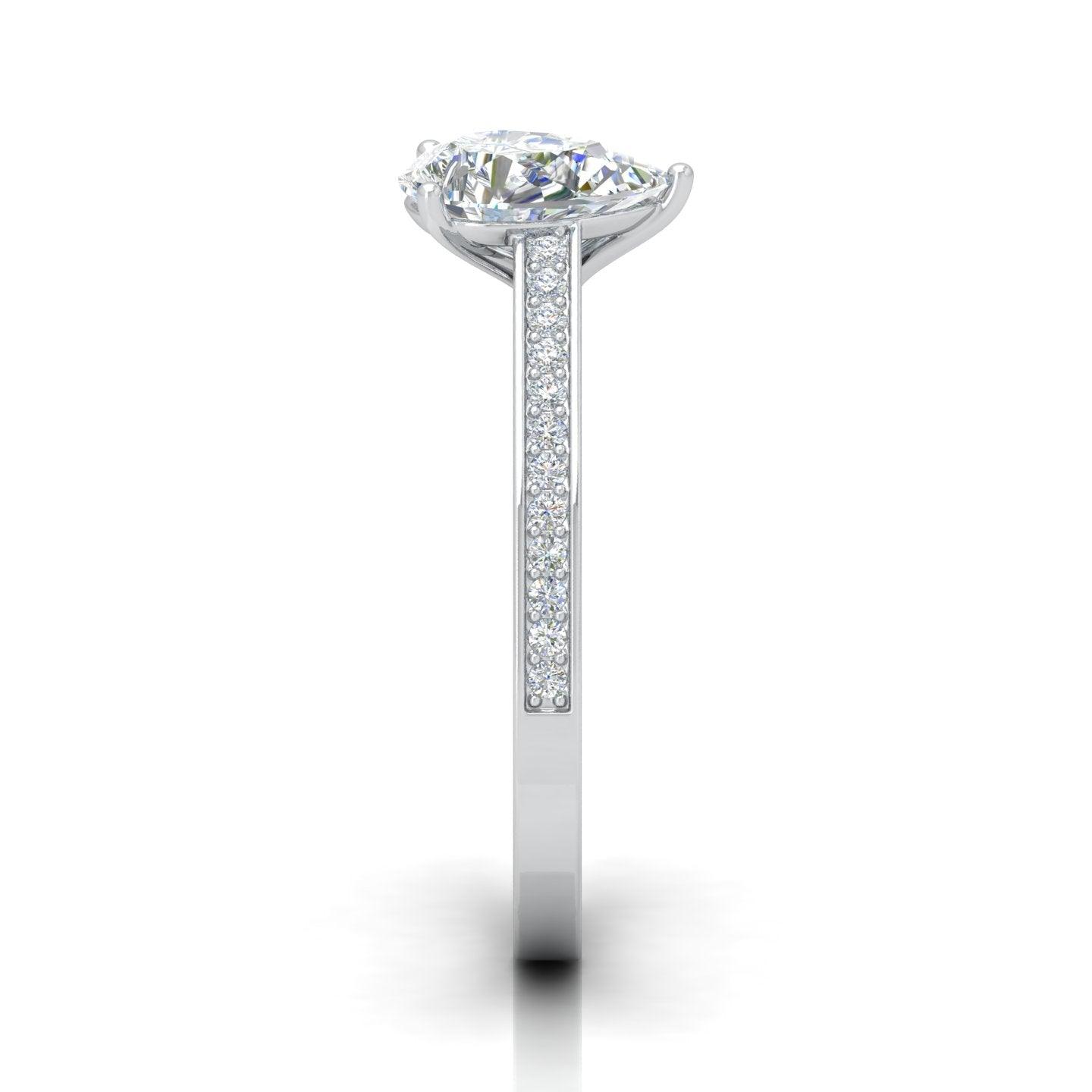 Certified Pear Diamond Engagement Ring 2.00Carat E/VS
