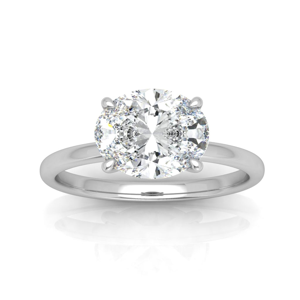 Classic East-West Solitaire Engagement Ring - Oval