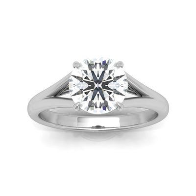 Classic Round Diamond Split Shank Solitaire Engagement Ring