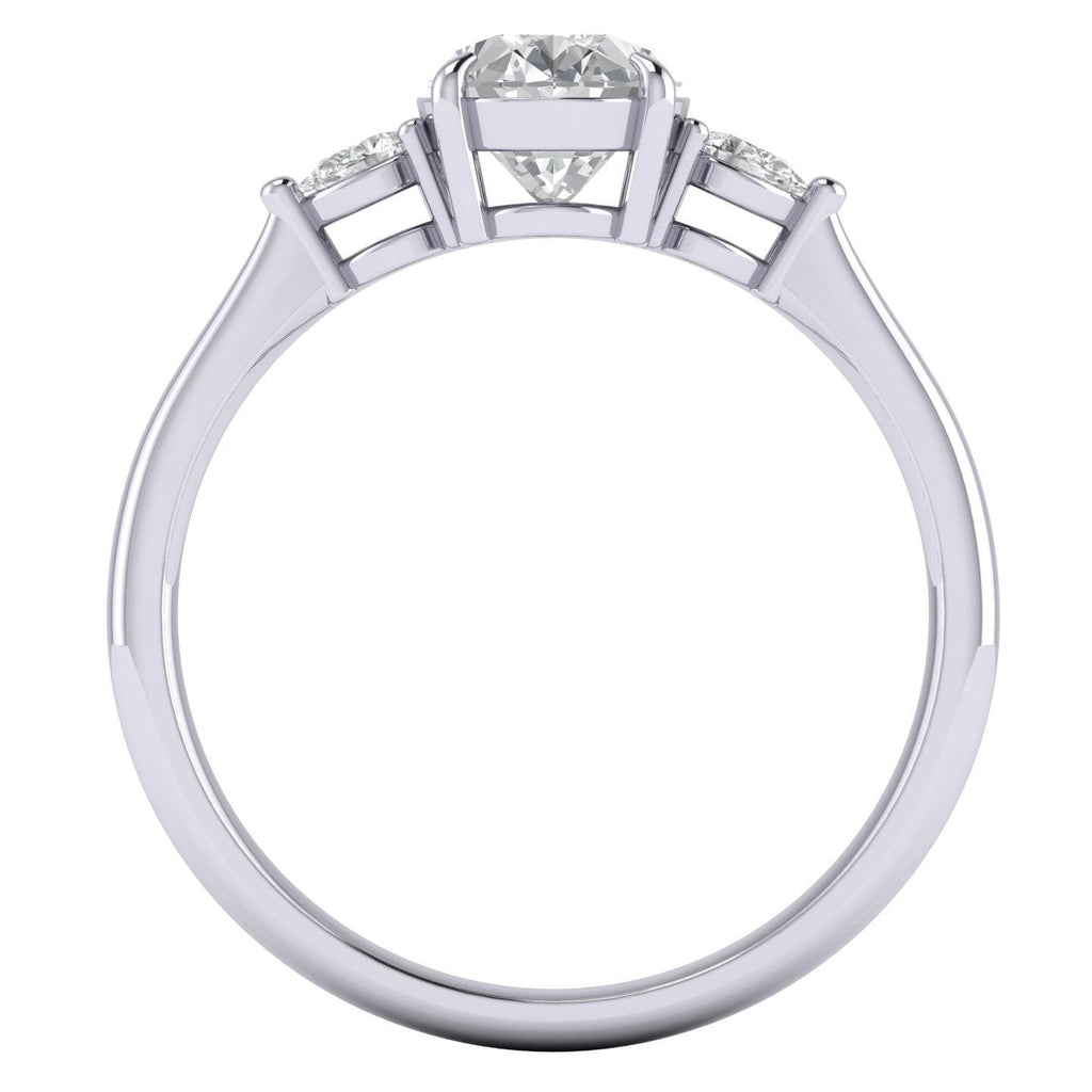 4.50Ct IGI Certified Oval Diamond Trilogy Engagement Ring in Platinum
