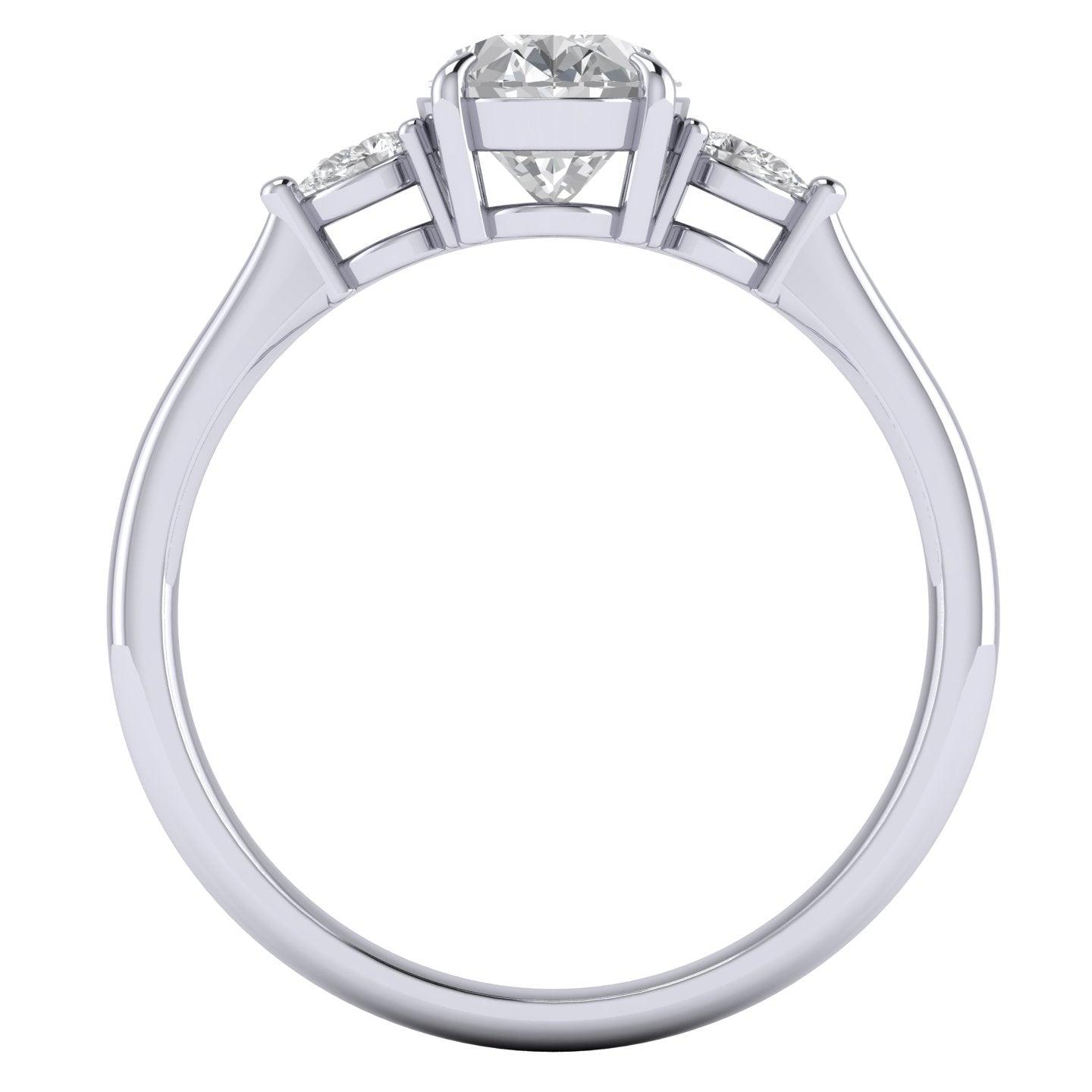4.50Ct IGI Certified Oval Diamond Trilogy Engagement Ring in Platinum