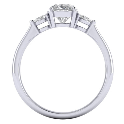 4.50Ct - 5.50CT IGI Certified Oval Diamond Trilogy Engagement Ring in Platinum