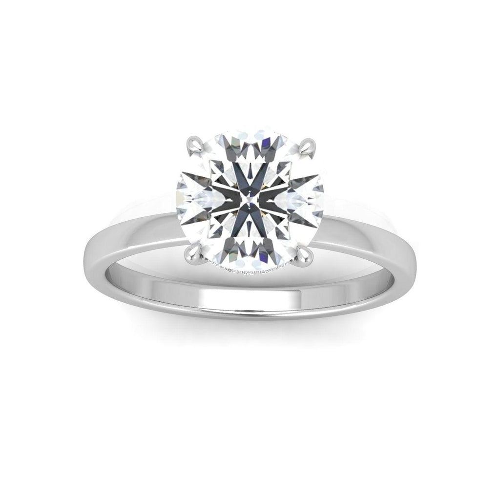 Classic Solitaire Hidden Halo Engagement Ring
