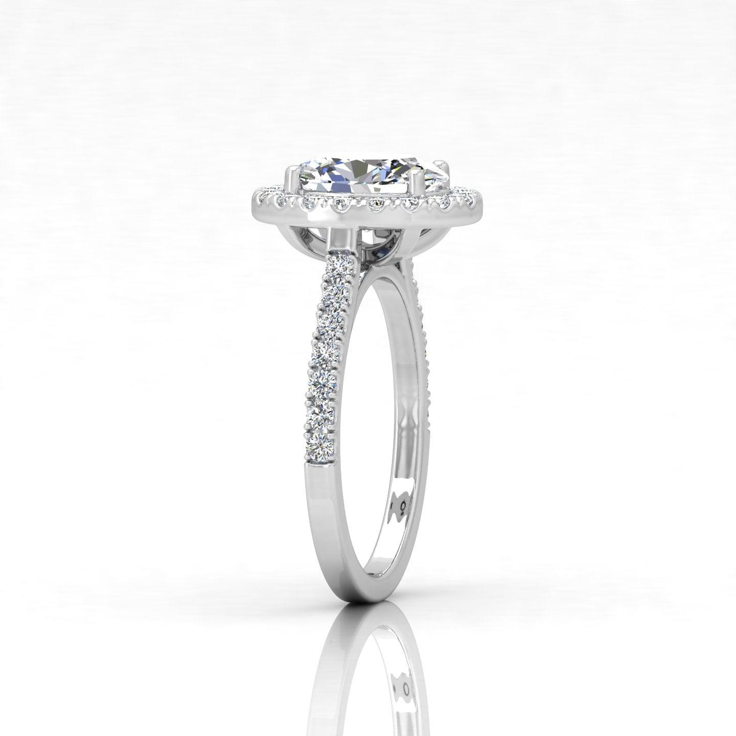 2.50CT IGI Certified Diamond Oval Cut Hidden Halo Engagement Ring