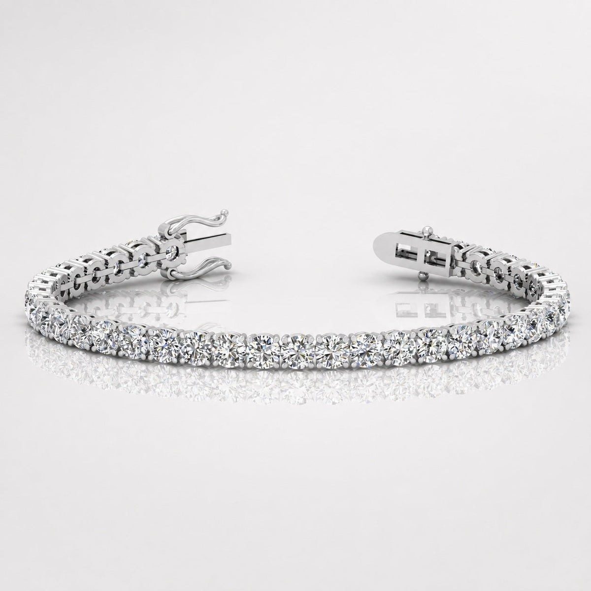 10.00ct Round Diamond Tennis Bracelet - Platinum