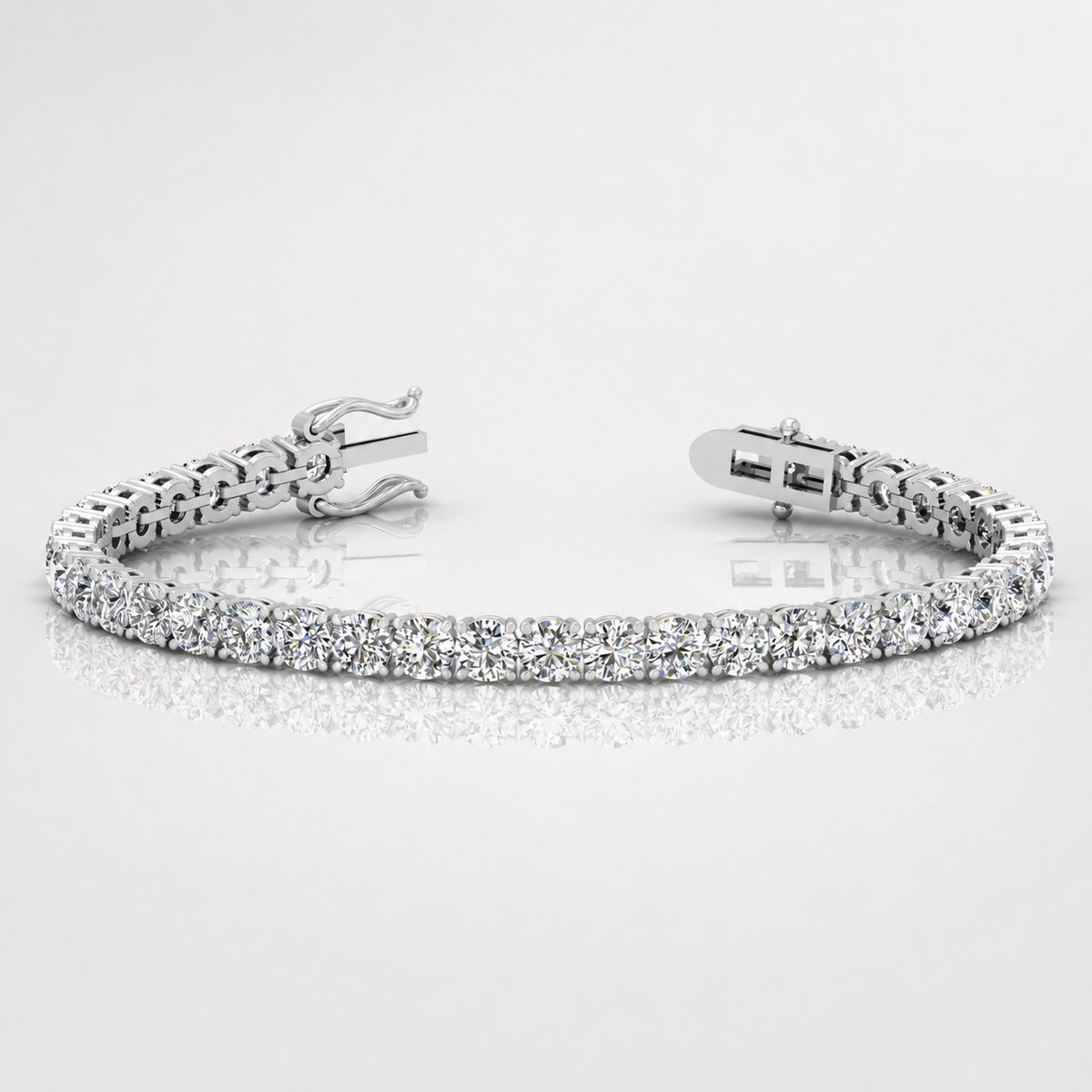 100% Natural 11.00 Carat Round Diamond D-E/VS Tennis Bracelet 950 Platinum