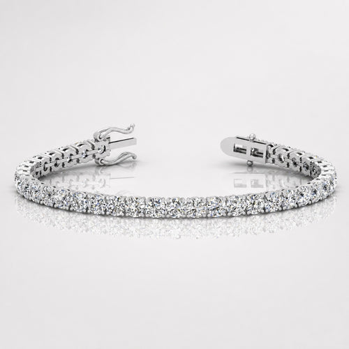 9.00ct Round Diamond Tennis Bracelet - 9k White Gold