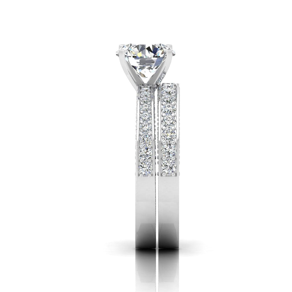 Certified Round Diamond Multi Row Bridal Set Engagement Ring 2.00Carat E/VS