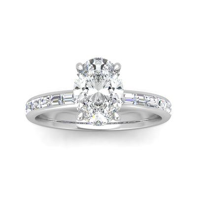 Classic Hidden Halo Channel Set Engagement Ring - Oval