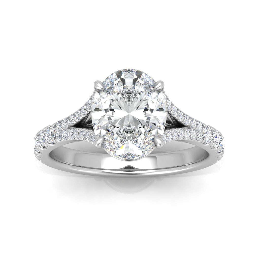 Julie Oval Diamond Split Shank Engagement Ring