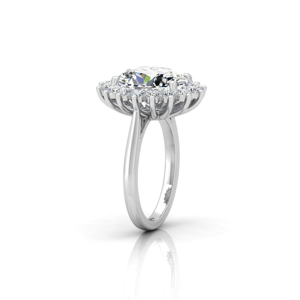 RRP £4000 3.50CT F/VS IGI Certified Diamond Oval Cut Cluster Engagement Ring in Platinum