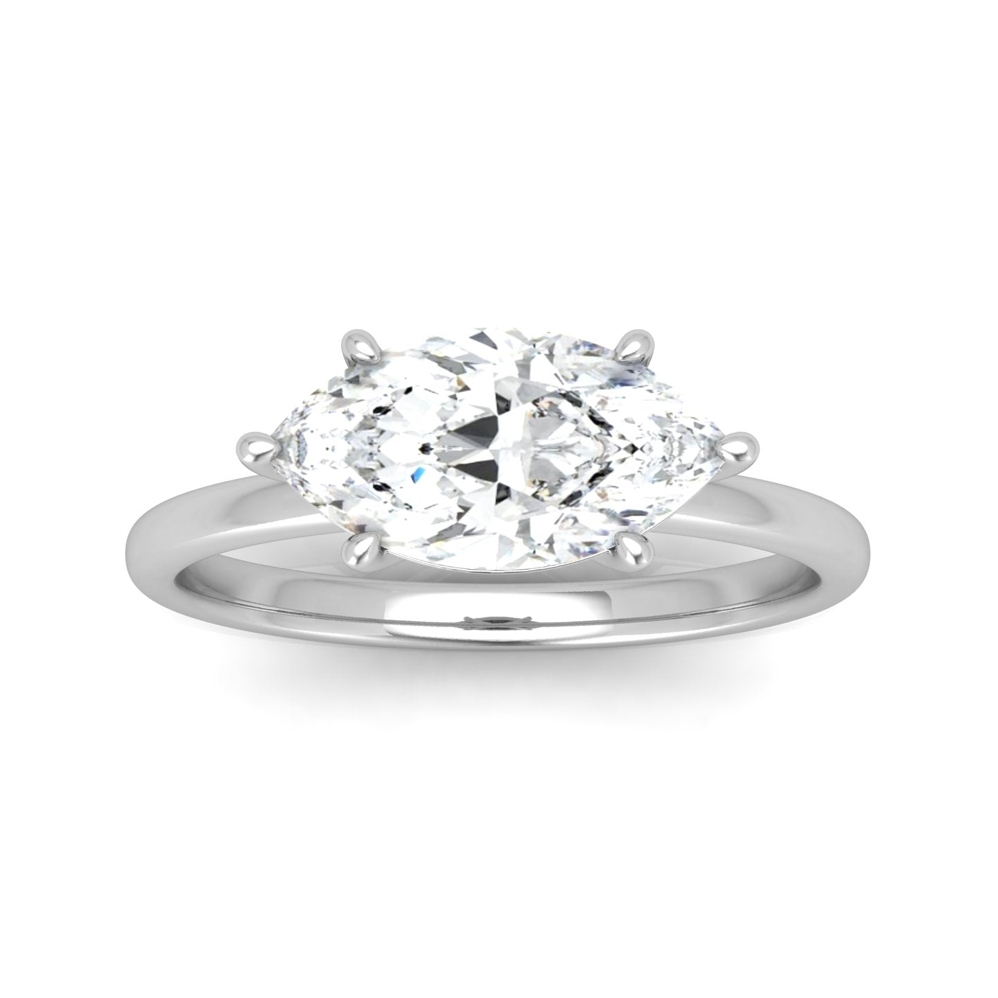 Classic East-West Solitaire Engagement Ring - Marquise