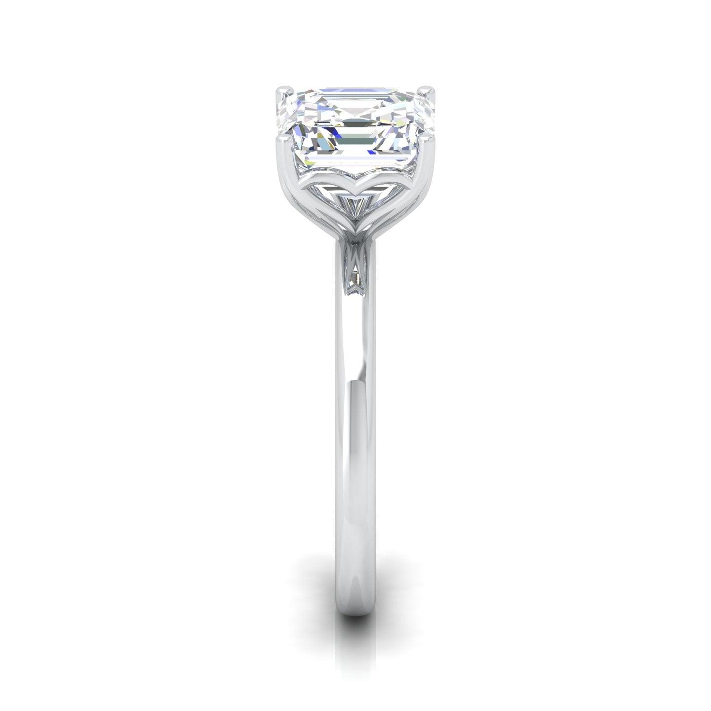 IGI Certified E/VS Asscher Diamond Solitaire Engagement Ring - amadadiamonds