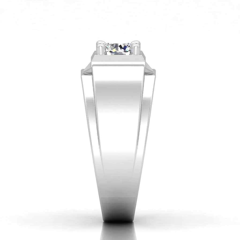Certified E/VS 1.00Ct Round Diamond Mens Solitaire Ring