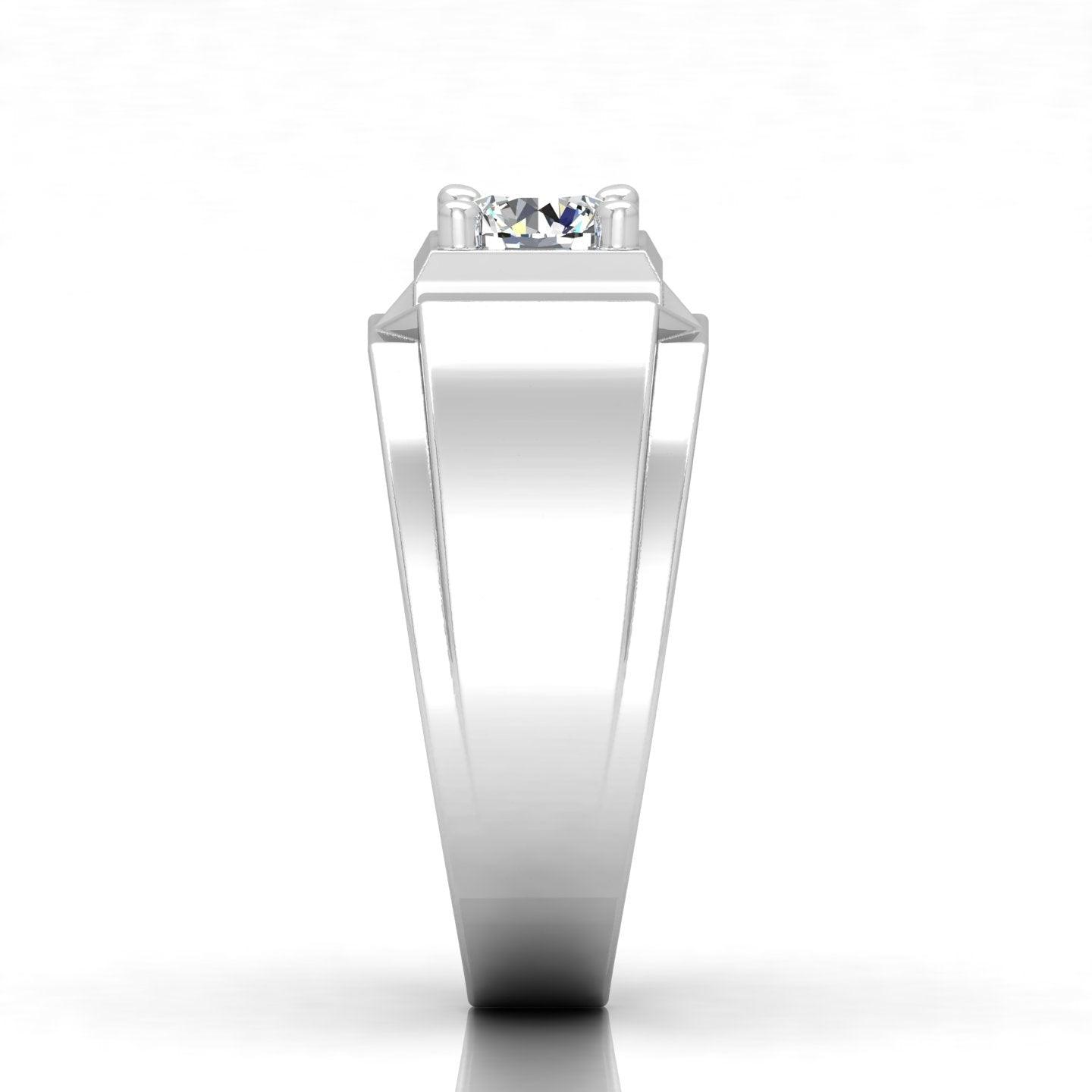 Certified E/VS 1.00Ct Round Diamond Mens Solitaire Ring