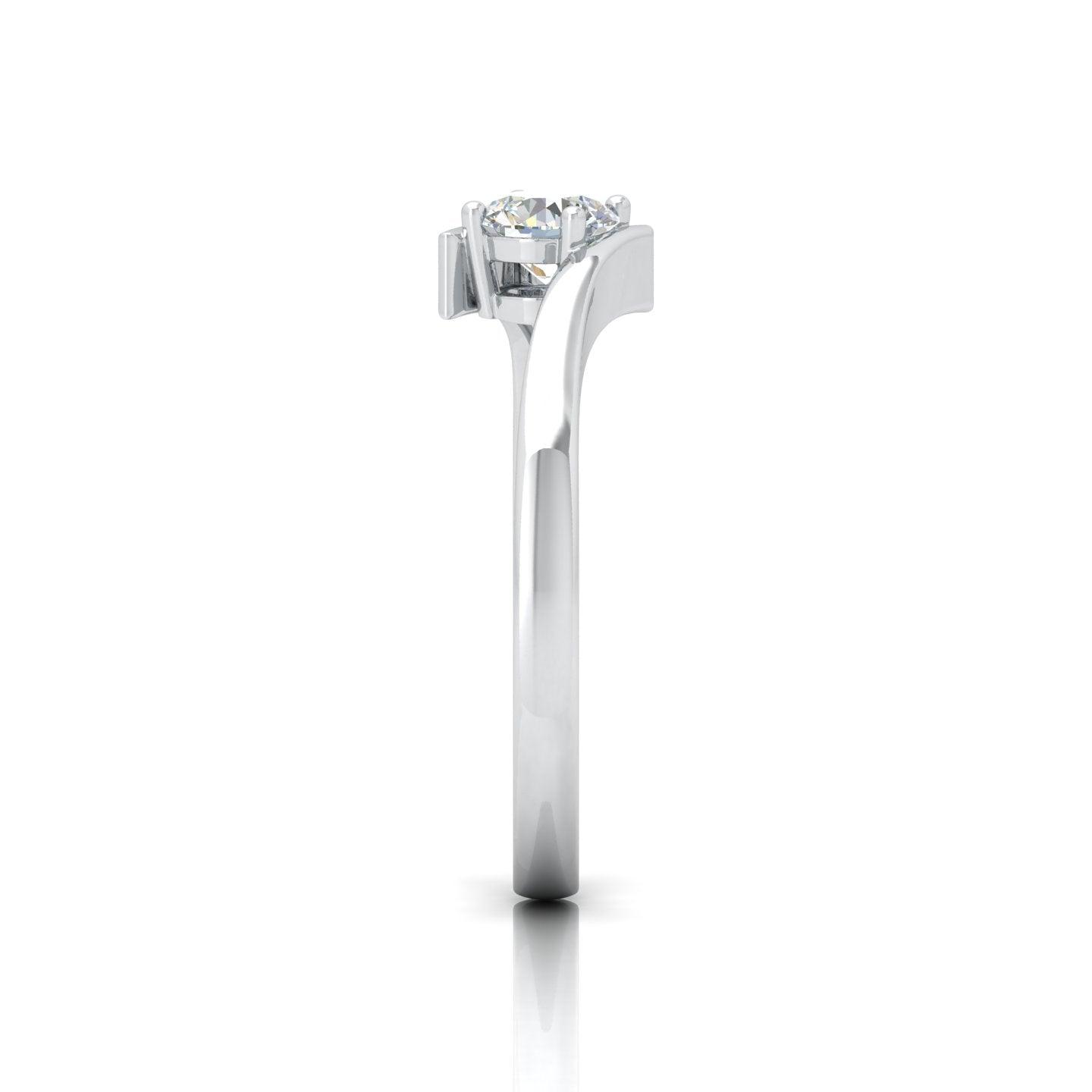 D/VVS 0.25 Carat Round Diamond Solitaire Engagement Ring - amadadiamonds